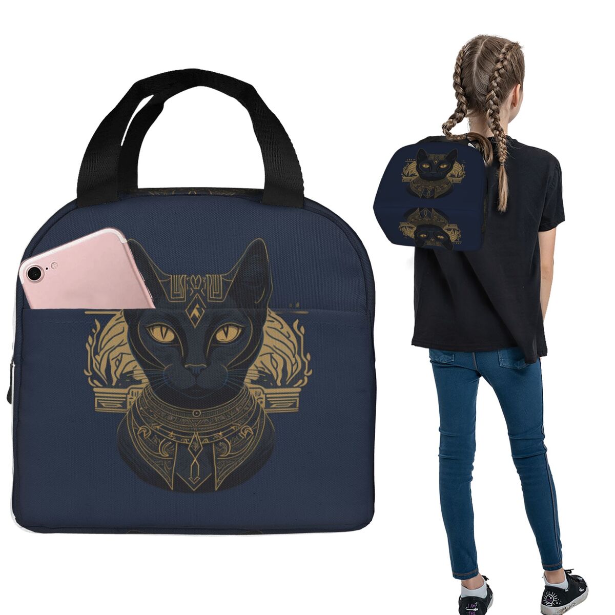 Women Bags Egypt - Egypte Zwart Leuke Grappige Kat Vintage