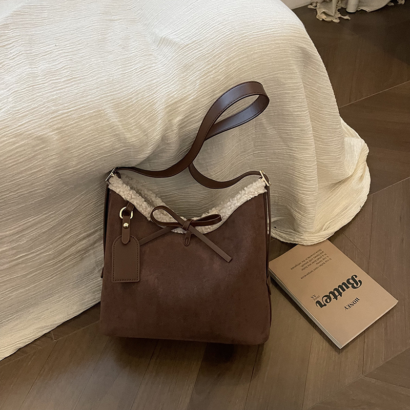 Women Bags Branded Sale - Faux Suède Effen Kleur Strik Crossbody