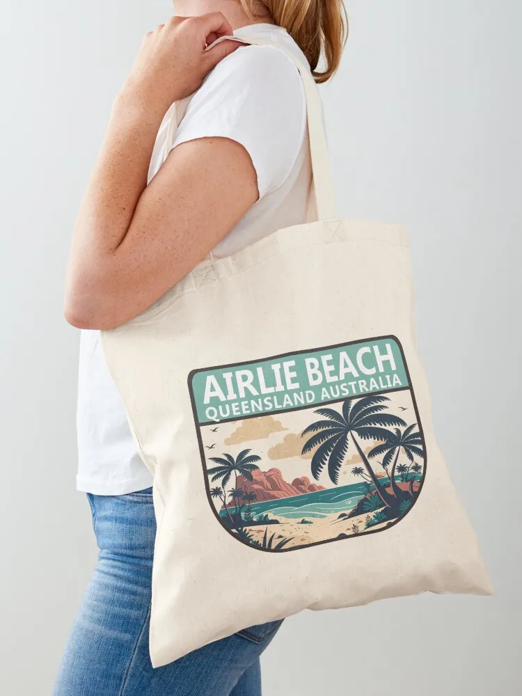 Women Bags Australia - Airlie Beach Australia Retro Emblem Tote