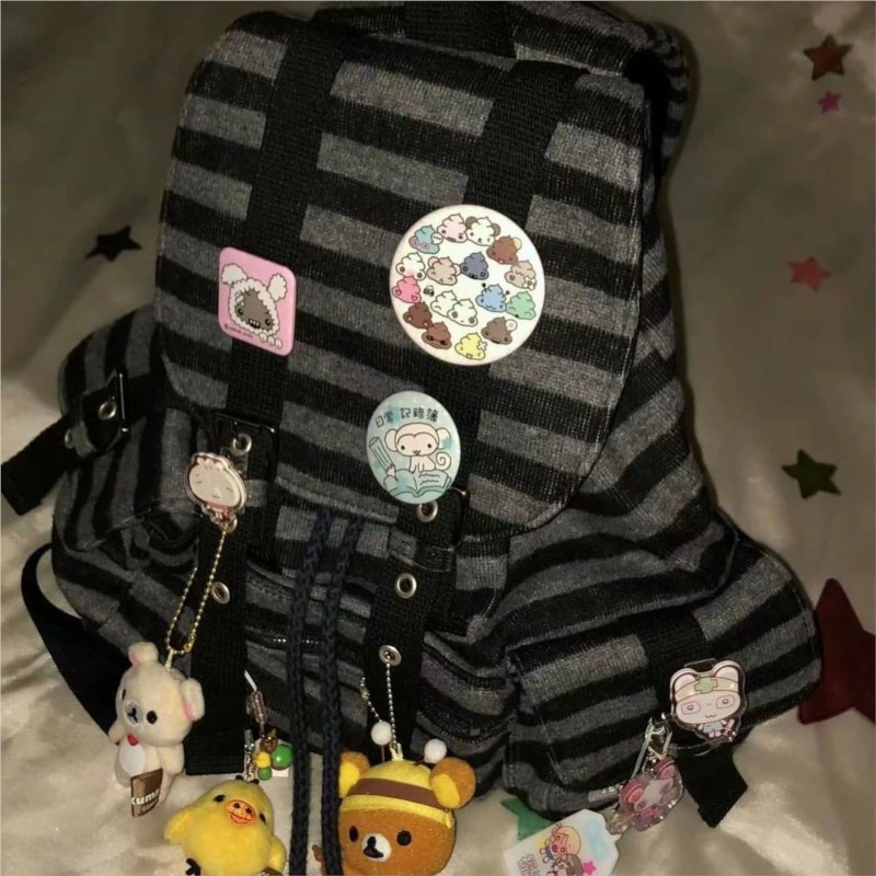 Women Bags Medium Size - Harajuku Vintage Rugzak Vrouwen Unieke Kleurblok