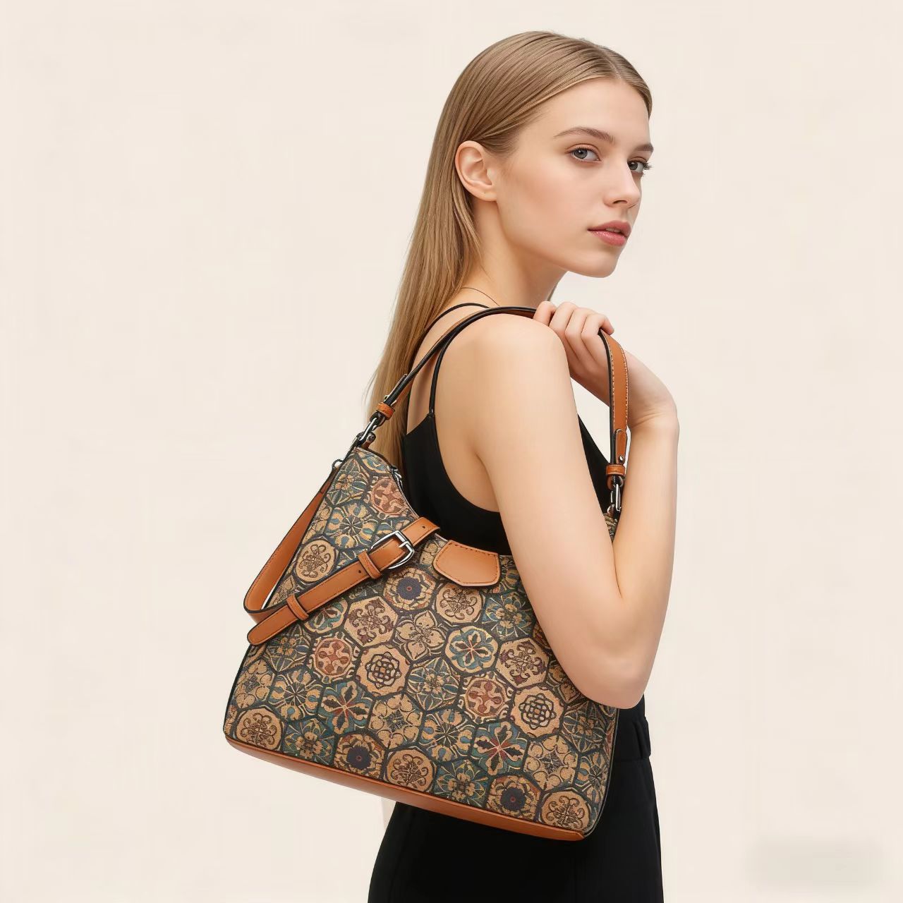 Women Bags Zadig - Retro multi-element print etnische stijl kurken