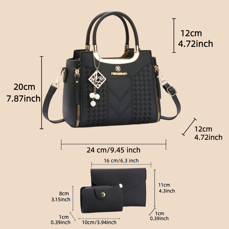 3-delige handtasset van lychee - Women Bags Crossbody recensie en prijs