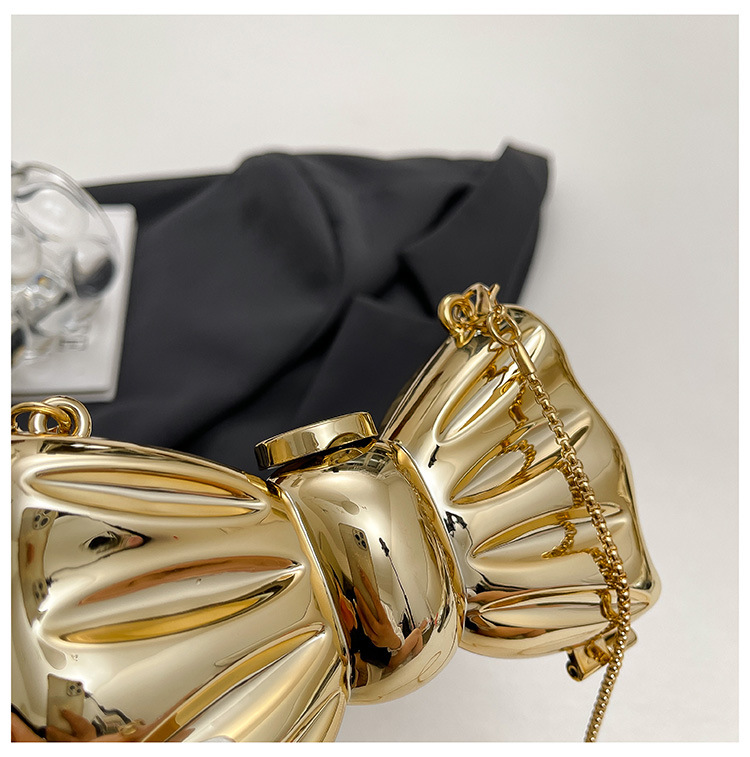 Glanzende gouden metalen strik - Mini Purse Chain recensie en prijs
