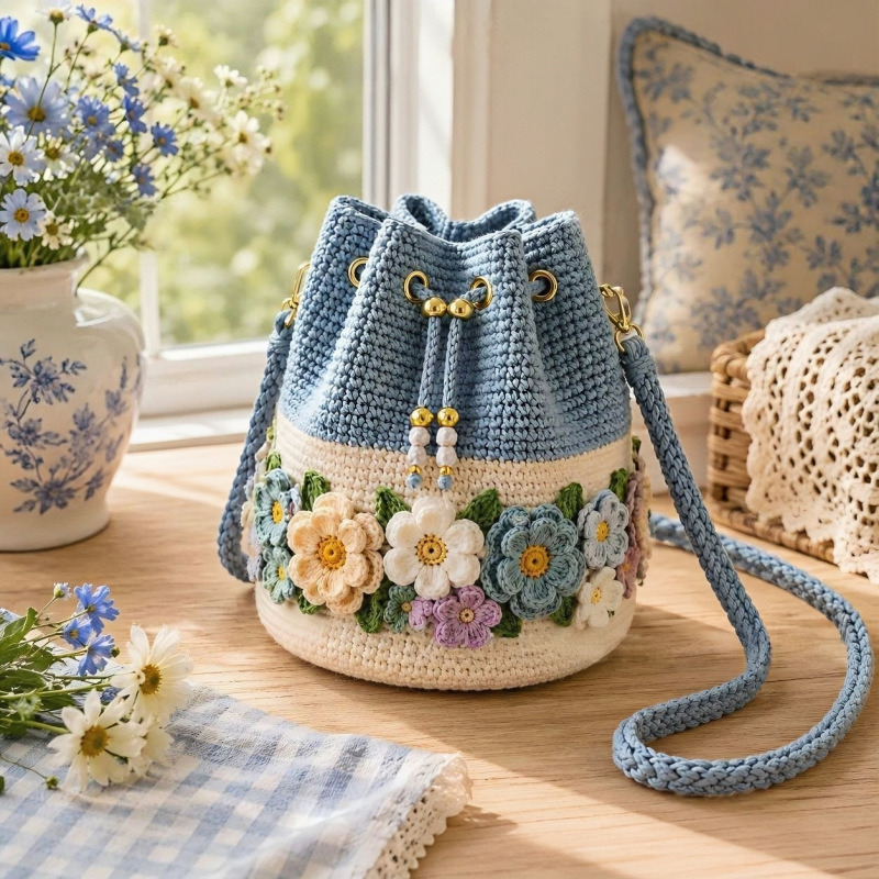 Handgemaakte gehaakte bucket b - Crochet Market Bag recensie en prijs
