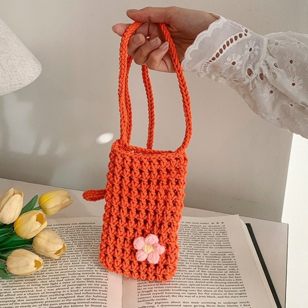 Leuke bloem weven crossbody ta - Crochet Market Bag recensie en prijs